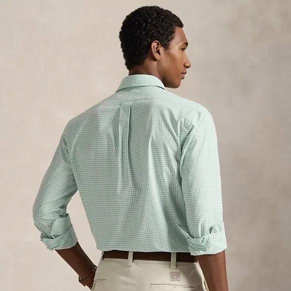 RALPH LAUREN Polo Mint Green Gingham Plaid Button Down Shirt Men M (Pink Pony) - Picture 3 of 12